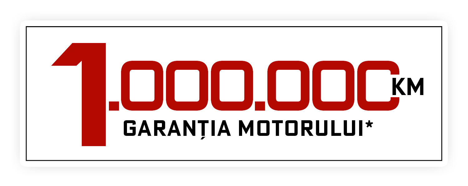 Peste 1.000.000 km garanție motor